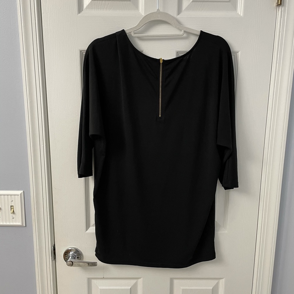 Black Zip Black Blouse